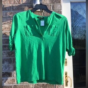 Green 1X Lauren by Ralph Lauren Shirt